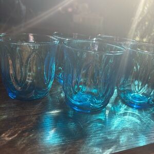 Anchor Hocking  Blue Glass Tumblers
